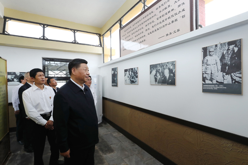 8月19日至22日，中共中央总书记、国家主席、中央军委主席习近平在甘肃考察。这是20日下午，习近平在张掖市山丹培黎学校参观学校创办人路易&middot;艾黎故居。